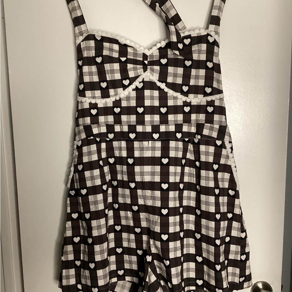 SHEEN Brown and White Jumpsuit with Geometric Pattern and Loose Fit 18
